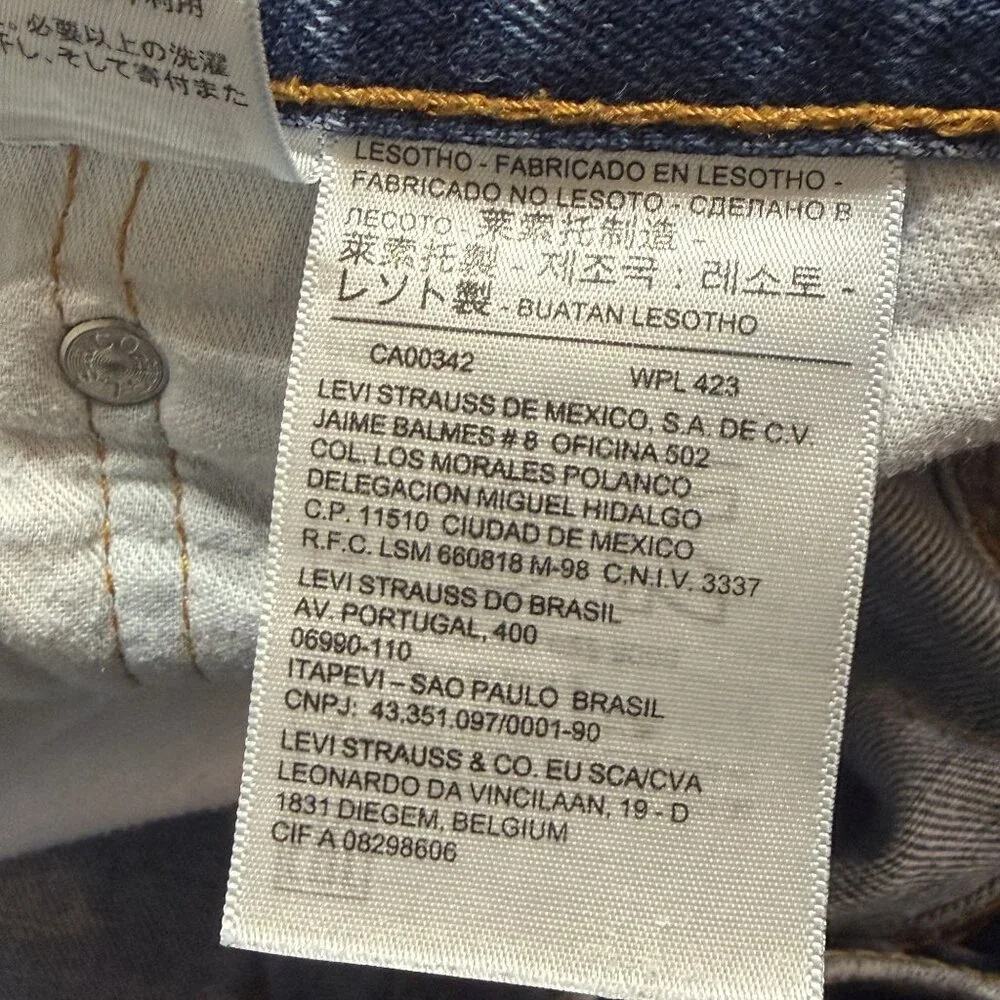 Levis 505 Mens Straight Leg Jeans W34 L30 Medium Wash Denim Regular Fit